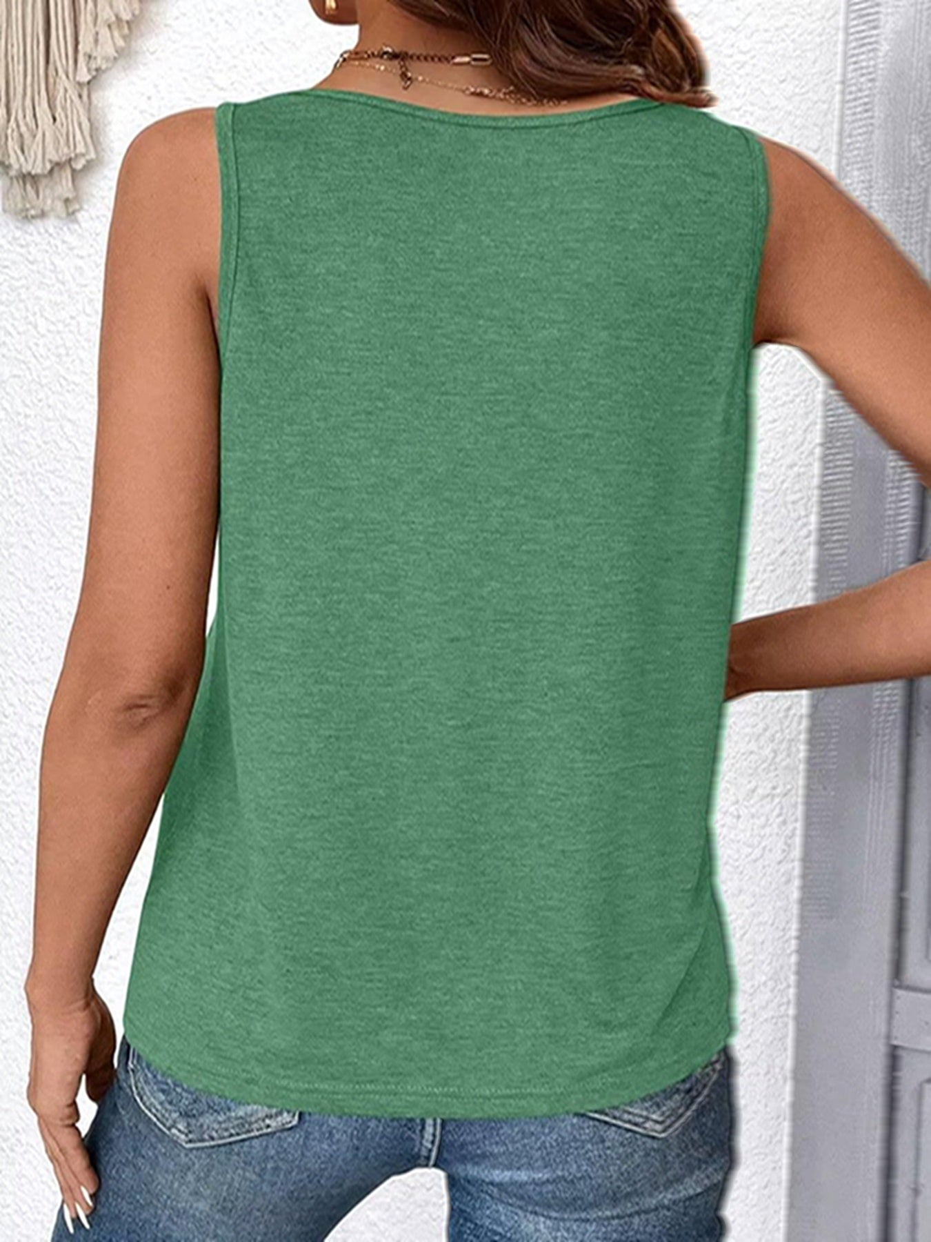 2 Piece Set Solid Color V-Neck Sleeveless Top Women's Casual Loose Tank Top Women