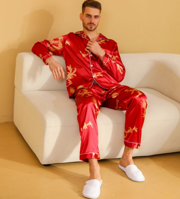 Ice Silk Men's Pajama Set