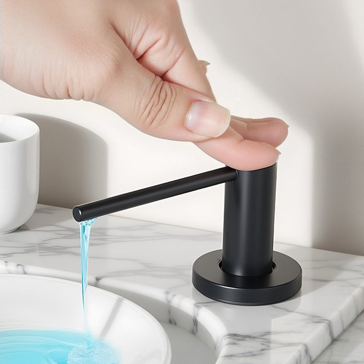 Built In Soap Dispenser For Kitchen Sink Stainless Steel With 17oz Bottle