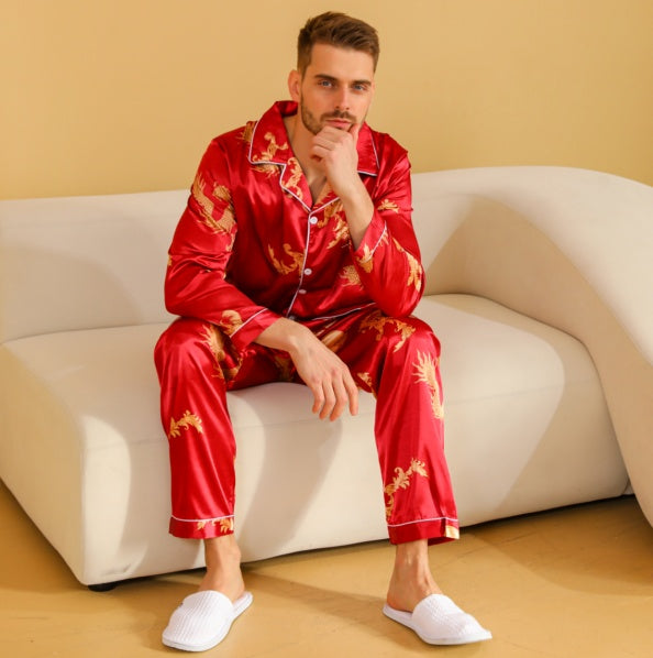 Ice Silk Men's Pajama Set