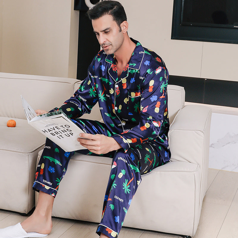 Ice Silk Men's Pajama Set
