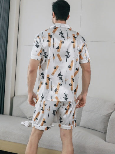 Men's Ice Silk Double Short Suit