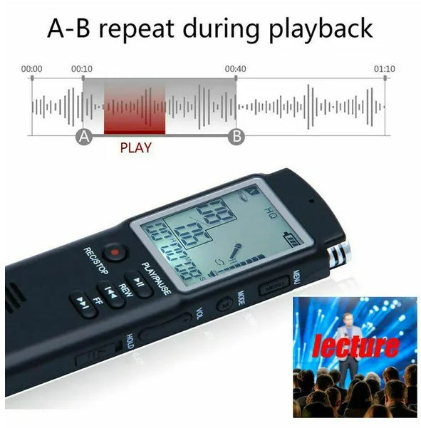 32G Voice Activated Mini Digital Sound Audio Recorder Dictaphone MP3 Player