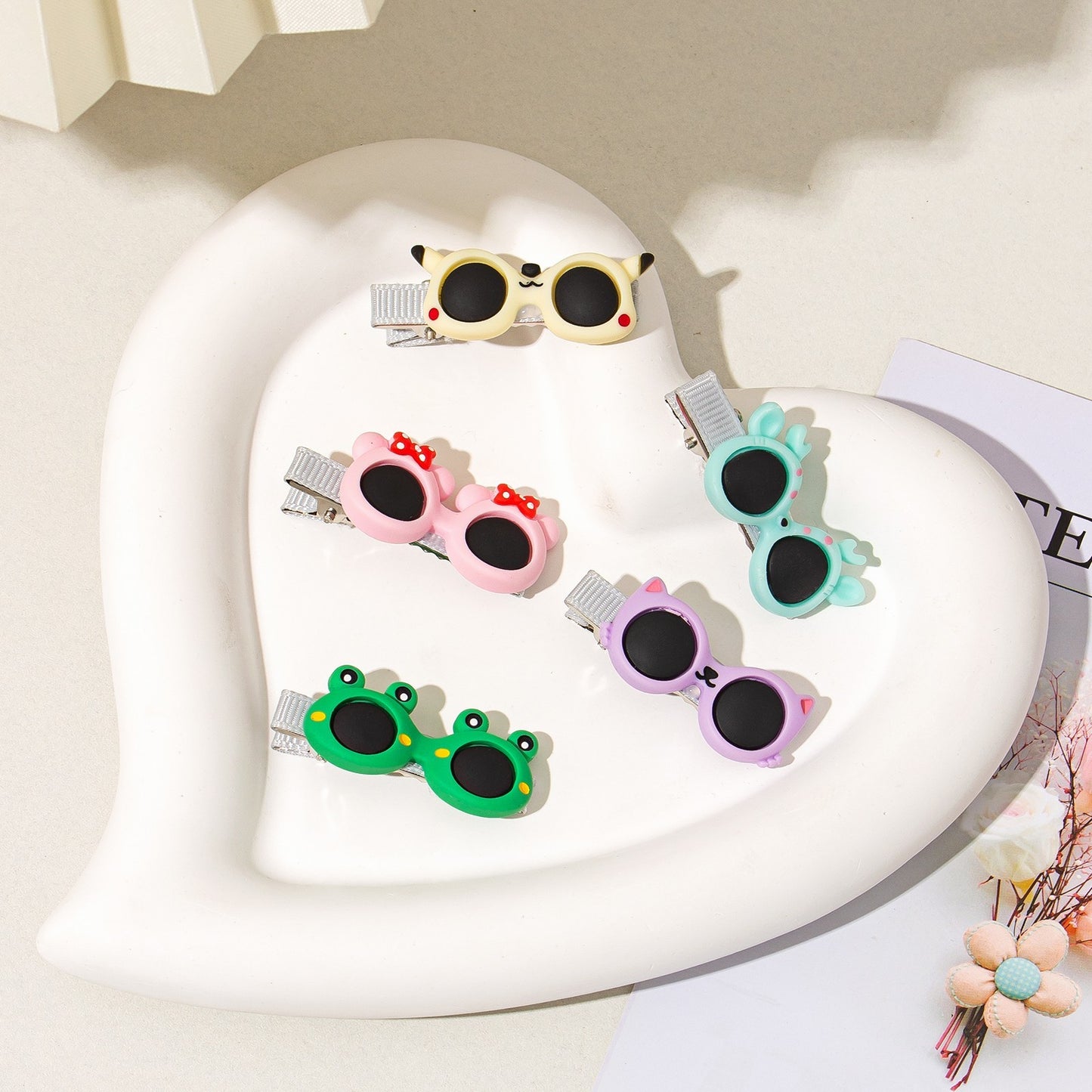 Glasses Hair Accessory, Broken Hairpins, Cartoon Duckbill Clips