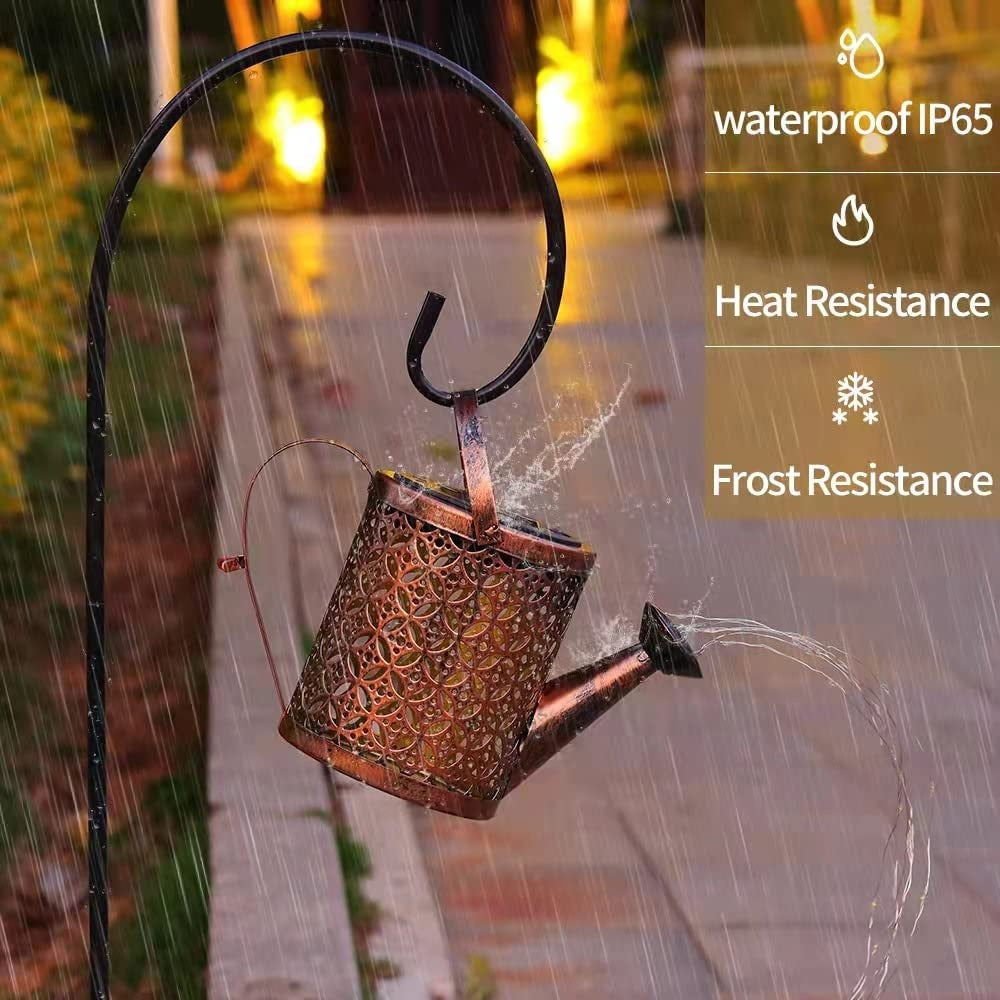 Solar Lights Outdoor Decorative, Metal Solar Watering Can Outdoor Lights IP65 Waterproof, Hanging Garden Decor Yard Lights Outside Patio Lawn, Gifts For Mom Women Birthday