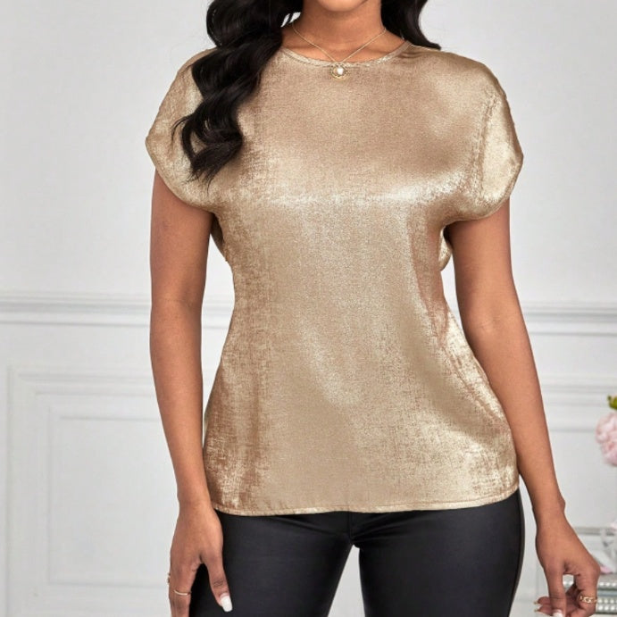 Women's Solid Color Round Neck Loose Fashion Shirt Top