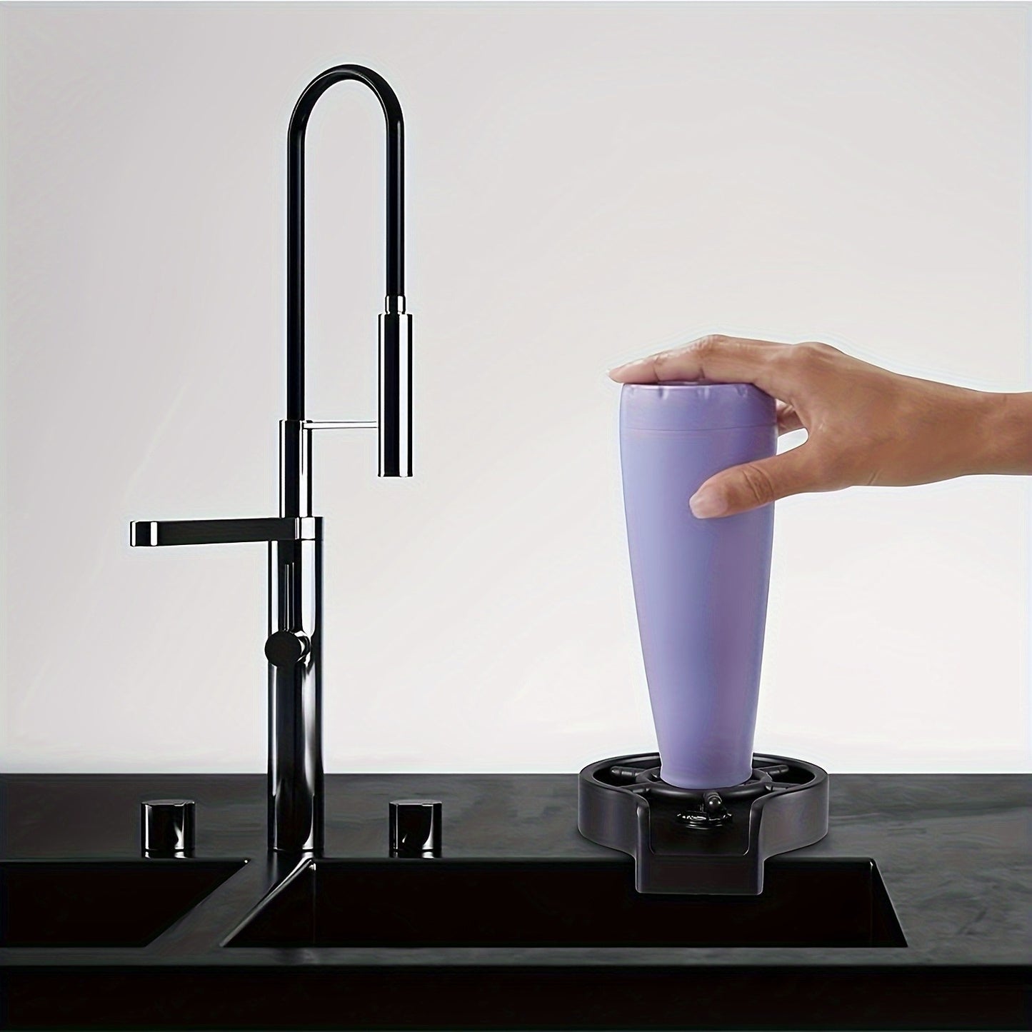 Manual Press-type Automatic Cup Cleaning Set, Including A Cup Cleaner With Connecting Tube And Connecting Water Pipe, Capable Of Pressing And Cleaning Cups, Suitable For Bars, Restaurants And Househol