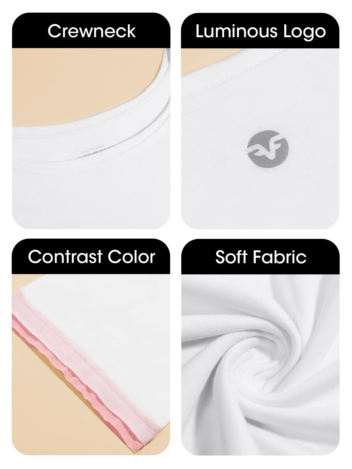 Womens Crop Tops Casual Short Sleeve Crewneck Loose Fit Basic Summer Workout Running T Shirts