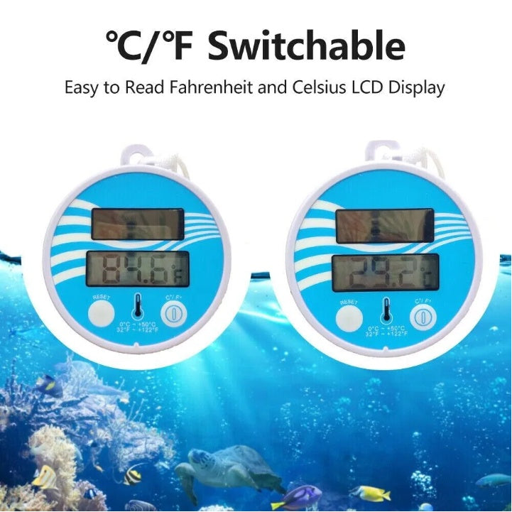 Digital Solar Powered Outdoor Floating Waterproof Rainproof Pool SPA Thermometer