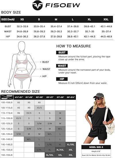 Fisoew Womens Summer 2 Piece Outfits Oversized Casual Short Sleeve Tops And High Waisted Shorts Workout Lounge Short Sets