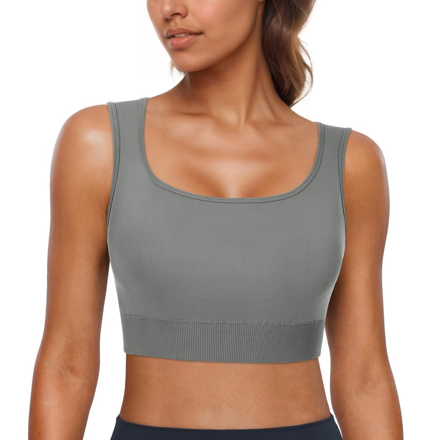 Womens Sport Bras Removable Padded Workout Yoga Gym Running Crop Tank Top