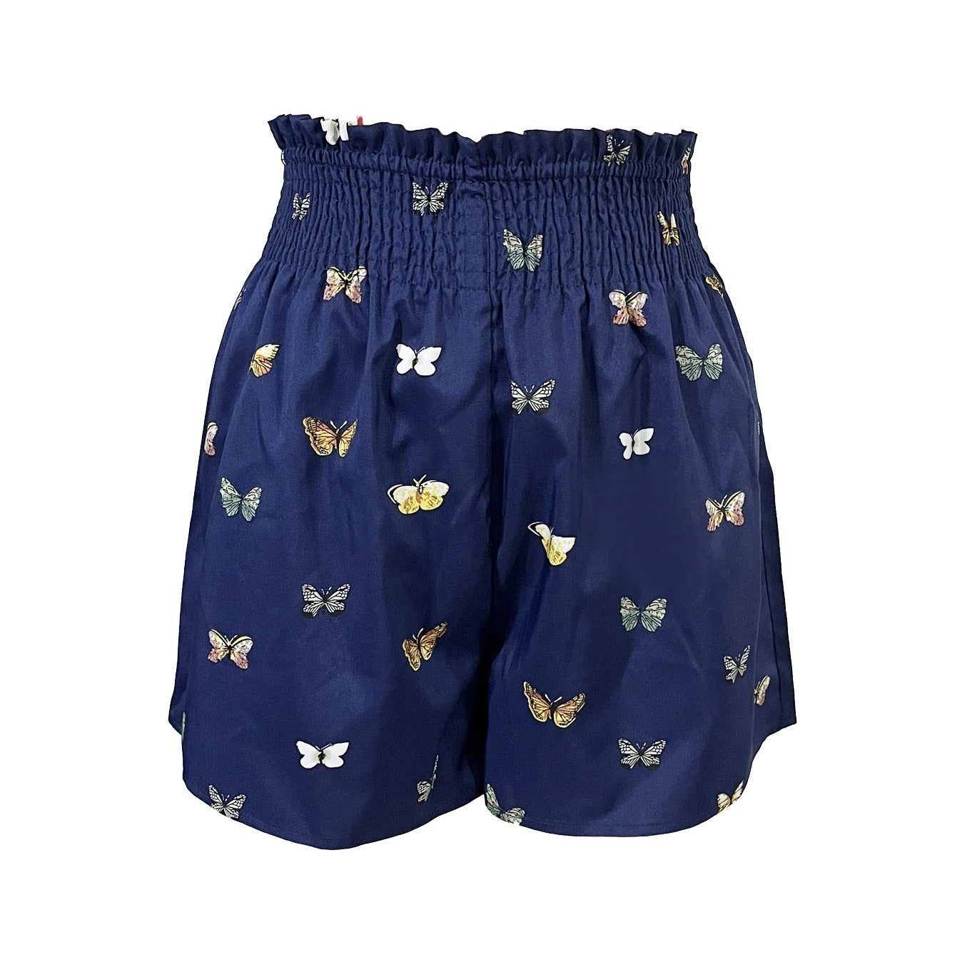 Ladies' Butterfly Print Elastic Waist Fashionable Casual Shorts