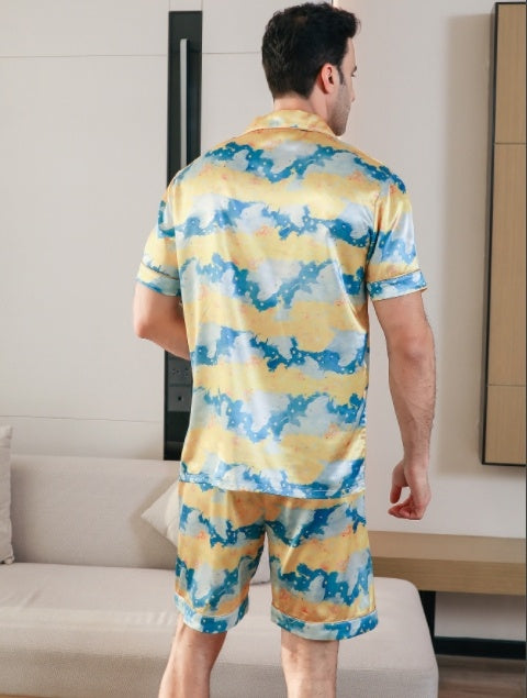 Men's Ice Silk Double Short Suit