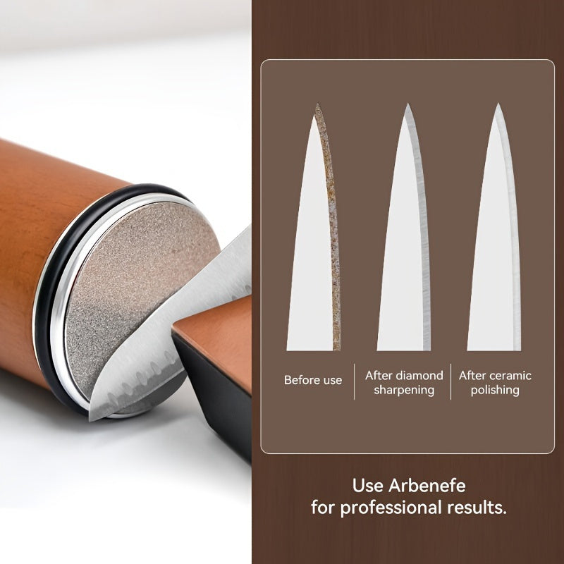 Rolling Knife Sharpener Kit 5 Magnetic Angles 12 Degrees, 15 Degrees, 17 Degrees, 19 Degrees, 22 Degrees. Professional Rolling Knife Sharpening Tool Perfect For Kitchen, Chef, Pocket & Serrated Knives