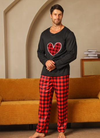 Ice Silk Long Sleeve Long Pants Men's Pajama Set