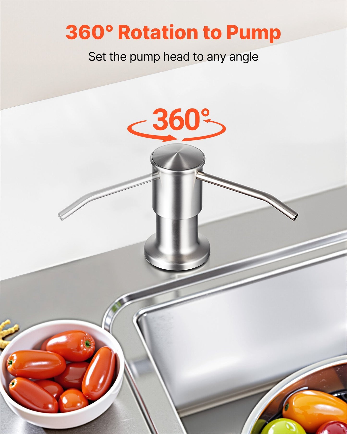 Built In Soap Dispenser For Kitchen Sink Stainless Steel CountertopPump