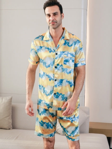 Men's Ice Silk Double Short Suit