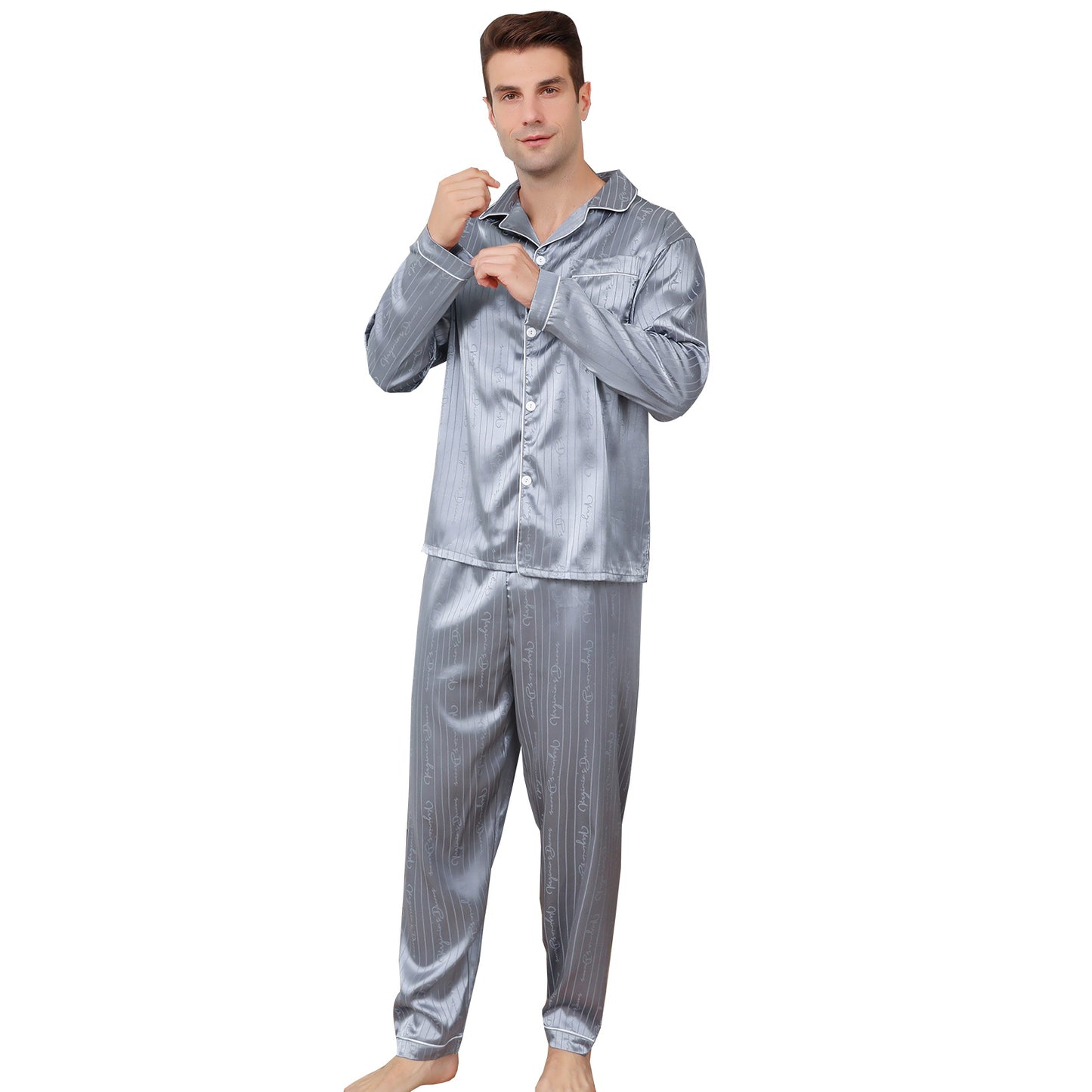 Ice Silk Men's Pajama Set