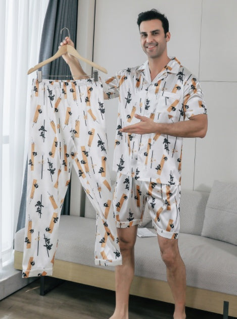 Men's Ice Silk Double Short Suit