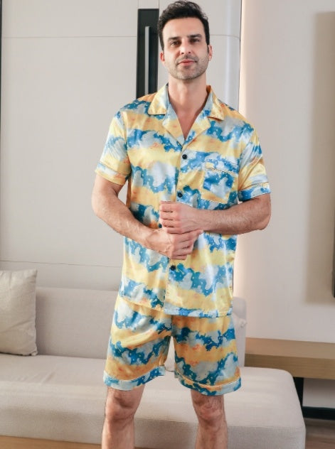 Men's Ice Silk Double Short Suit