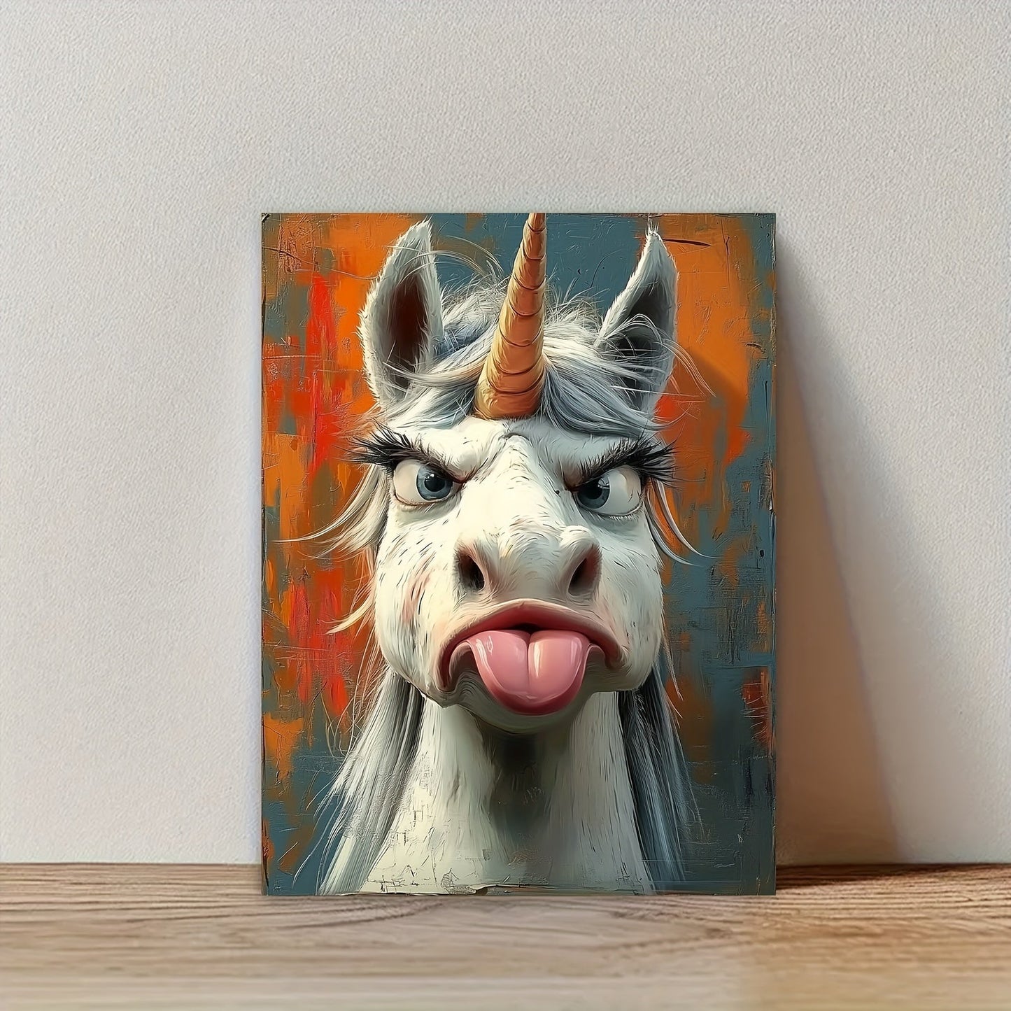 1 Piece Canvas Painting With Wooden Frame, Ready To Hang, Whimsical Unicorn Canvas Art Print - Framed Cartoon Wall Decor For Living Room, Bedroom, Home Office