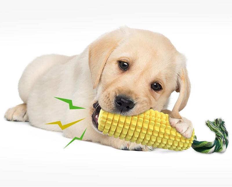 PROKEl Dog Chew Toys Corn Stick Toy For Smal MediumLarge Breed 5.8 Squeak Corn Stick Ropetoy