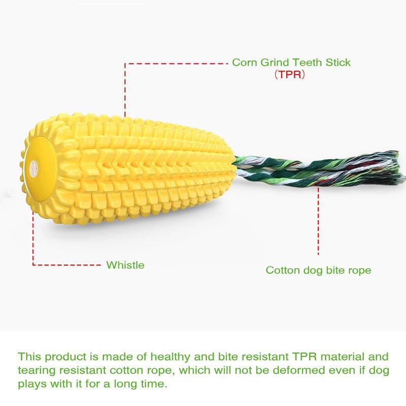 PROKEl Dog Chew Toys Corn Stick Toy For Smal MediumLarge Breed 5.8 Squeak Corn Stick Ropetoy