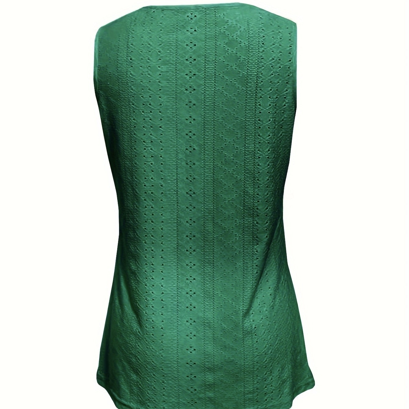 Ladies' Solid Color Sleeveless Top Vest With Lace Button Design, Fashionable Casual Top