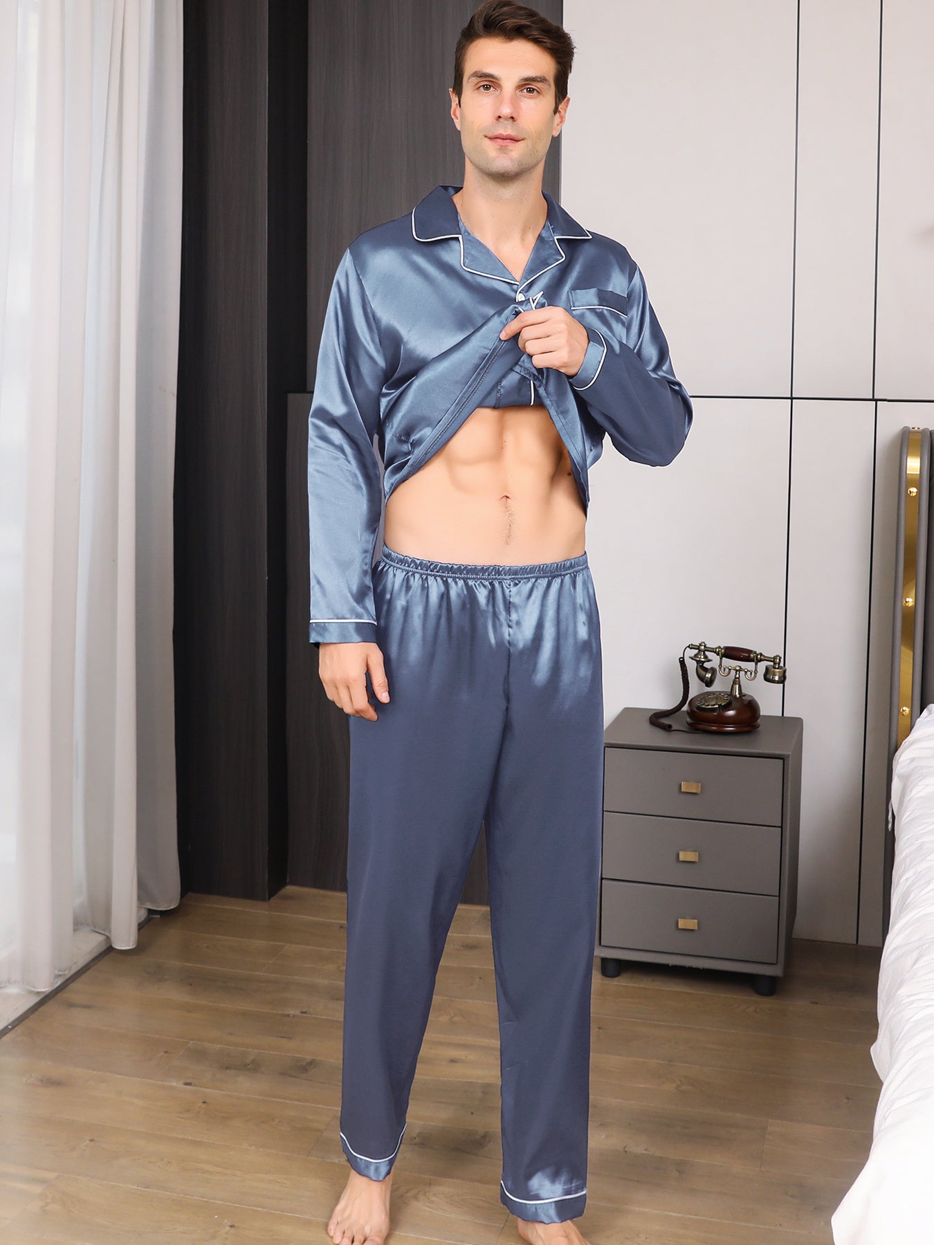 Ice Silk Men's Pajama Set
