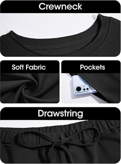 Fisoew Womens Summer 2 Piece Outfits Oversized Casual Short Sleeve Tops And High Waisted Shorts Workout Lounge Short Sets