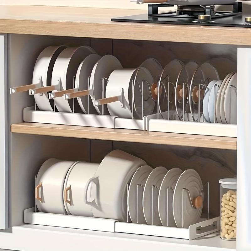 A Retractable Kitchen Storage Rack With Pot Rack, Dish Rack, Drainer And Pull-out Drawer, A Space-saving Storage Solution