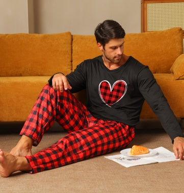 Ice Silk Long Sleeve Long Pants Men's Pajama Set