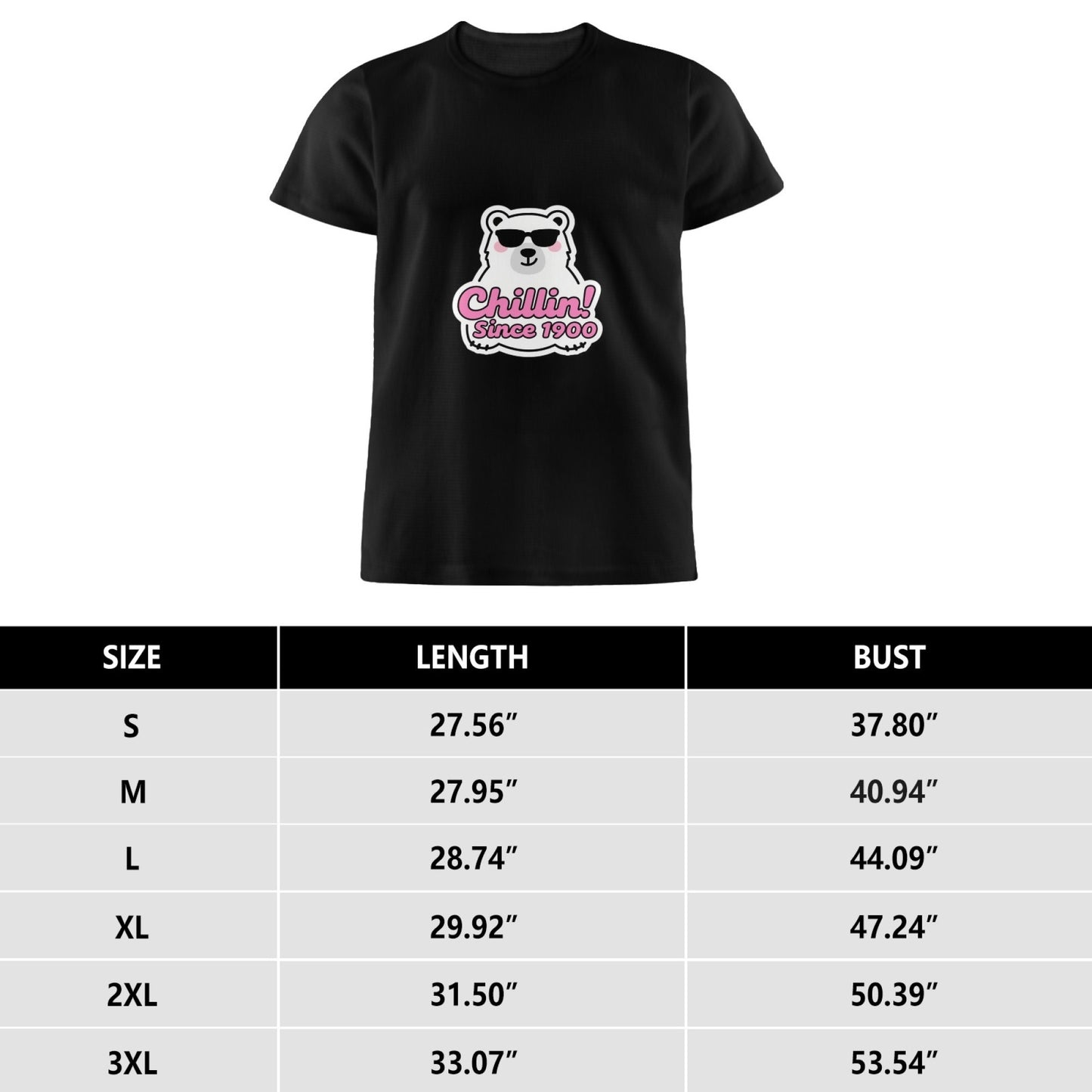 Cartoon Polar Bear Men's Pure Cotton T-shirt - Casual Round Neck, Slightly Elastic, Suitable For Four Seasons Knitted Fabric, Classic Fit Adult Shirt, Couple's Shirt