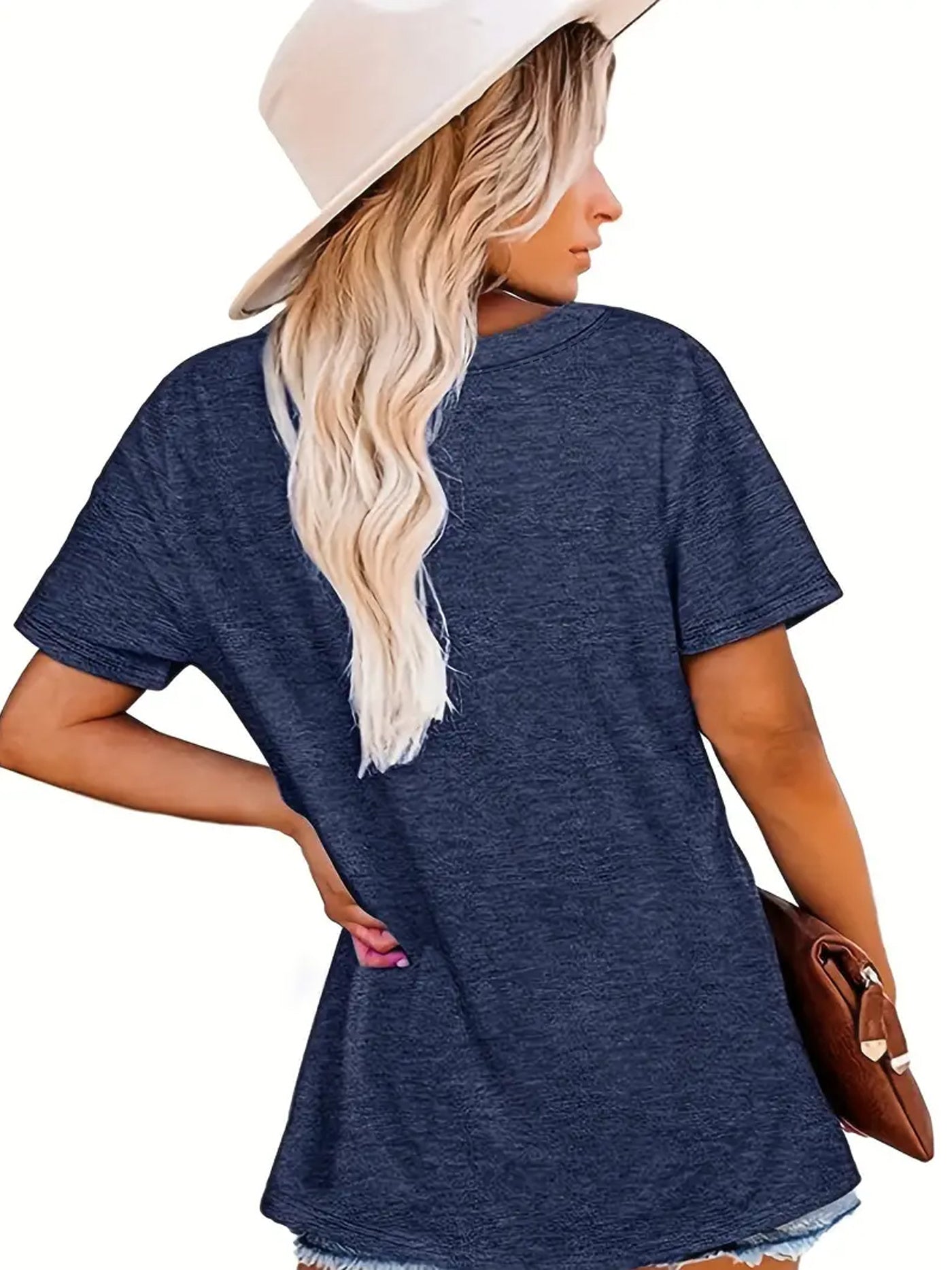 English Letters - Printed Round Neck Vest - Casual And Loose - Daily Wear - Women's Clothing