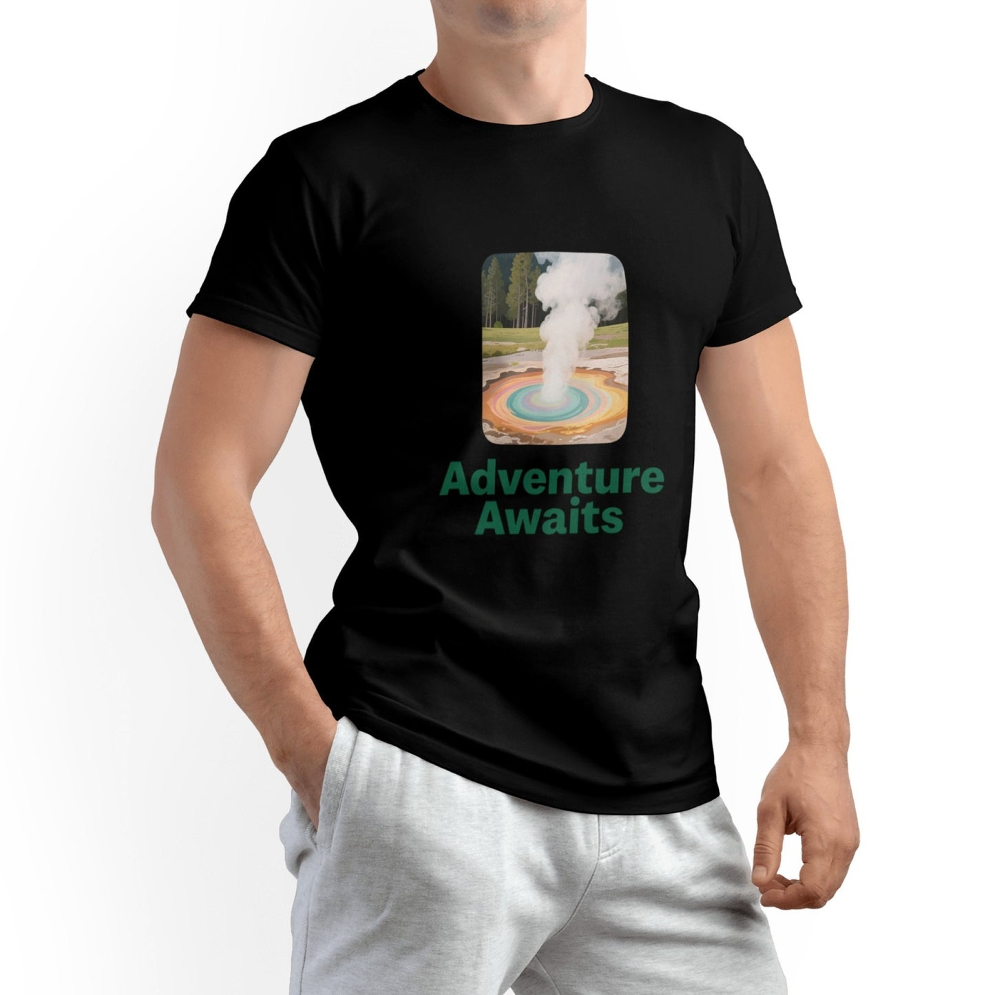 Solid Color Printed Men's Pure Cotton T-shirt - Casual Round Neck, Slightly Elastic, Suitable For Summer Knitted Fabrics, Classic Fit Adult Shirt, Couple Shirt