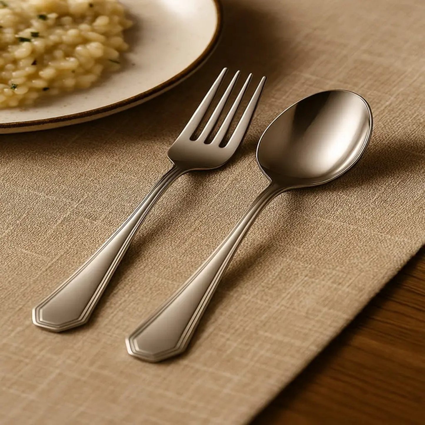 16-Piece Luxury Premium Silverware Dinnerware Tableware Set For Home - Stainless Steel Flatware Service For 4 With Forks, Knives, Spoons, And Teaspoons - Durable, Elegant, And Rust-Resistant Cutlery F