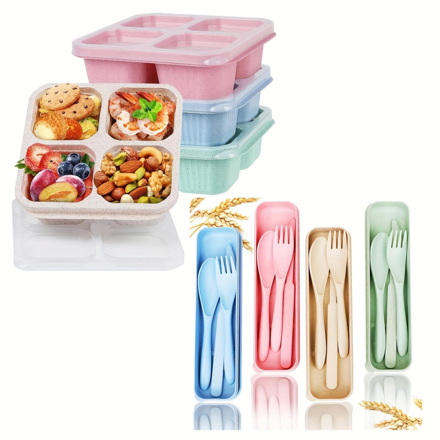 Sustainable Diet 4-Piece Eco-Friendly Cutlery Set Biodegradable Reusable