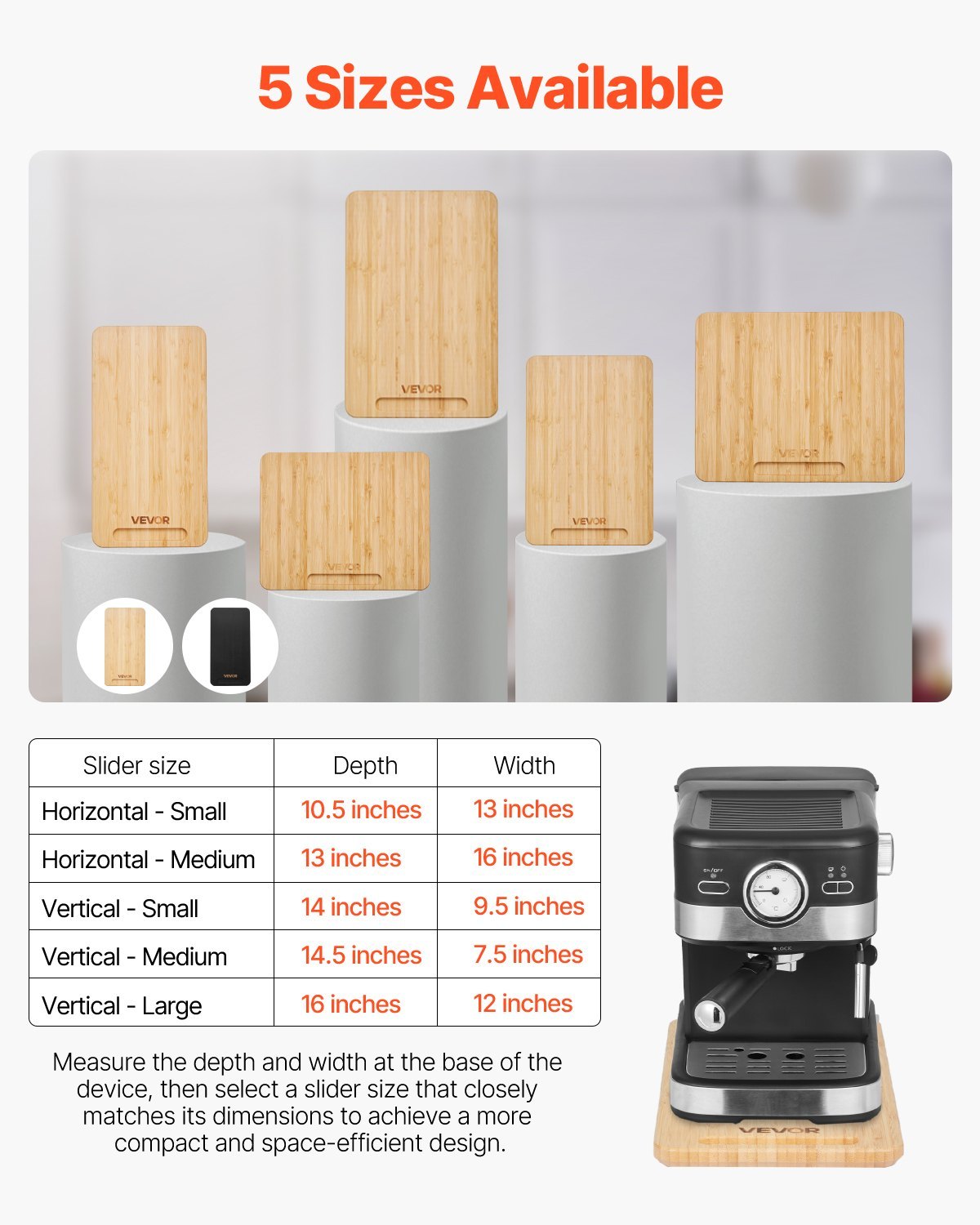 Appliance Slider 14.5 X 7.5 In Sliding Tray For Kitchen Countertop