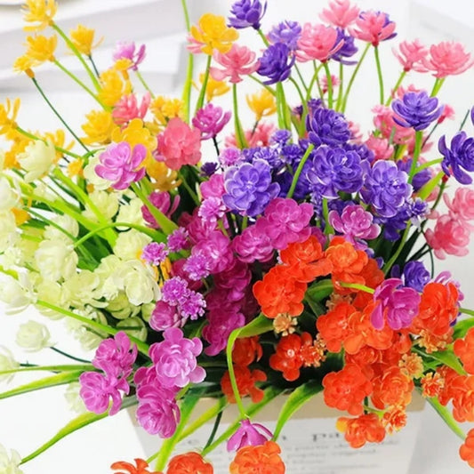 5Pcs Colorful Artificial Flowers Plastic Lotus Shrubs For Home Office Outdoor Garden Porch Patio Decoration Indoor Farmhouse Hanging Planter Decor
