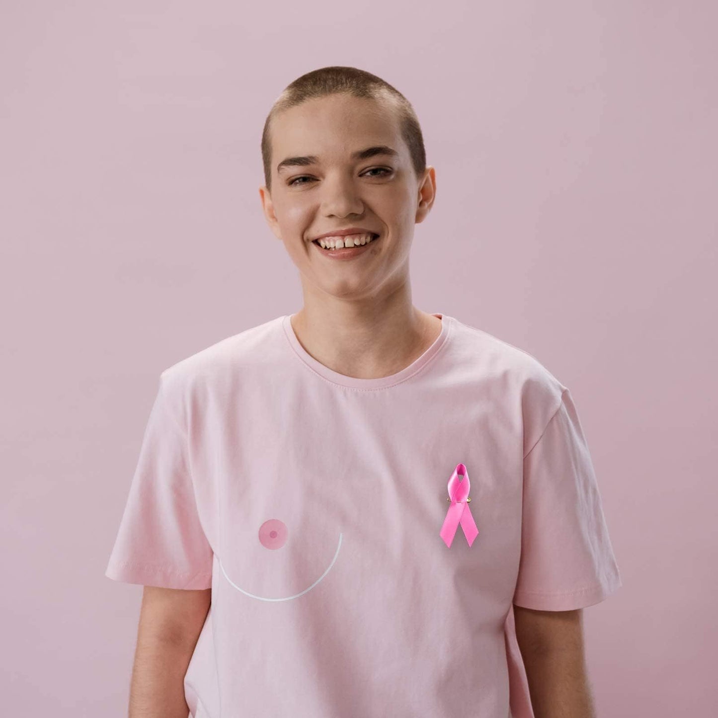 Halatool 100 Pink Ribbon Pins For Breast Cancer Awareness, Gifts For Women And Girls, Public & Social Events, Charity Party Supplies, Events-Selling On Amazon Is Prohibited