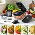 MÜELLERHOME 10-in-1, 8 Blade Vegetable Chopper, Mandoline Slicer, Onion Mincer, Cutter, Dicer, Veggie Chopper with Container, Kitchen Essentials & Gadgets, House Warming Gifts New Home, Black