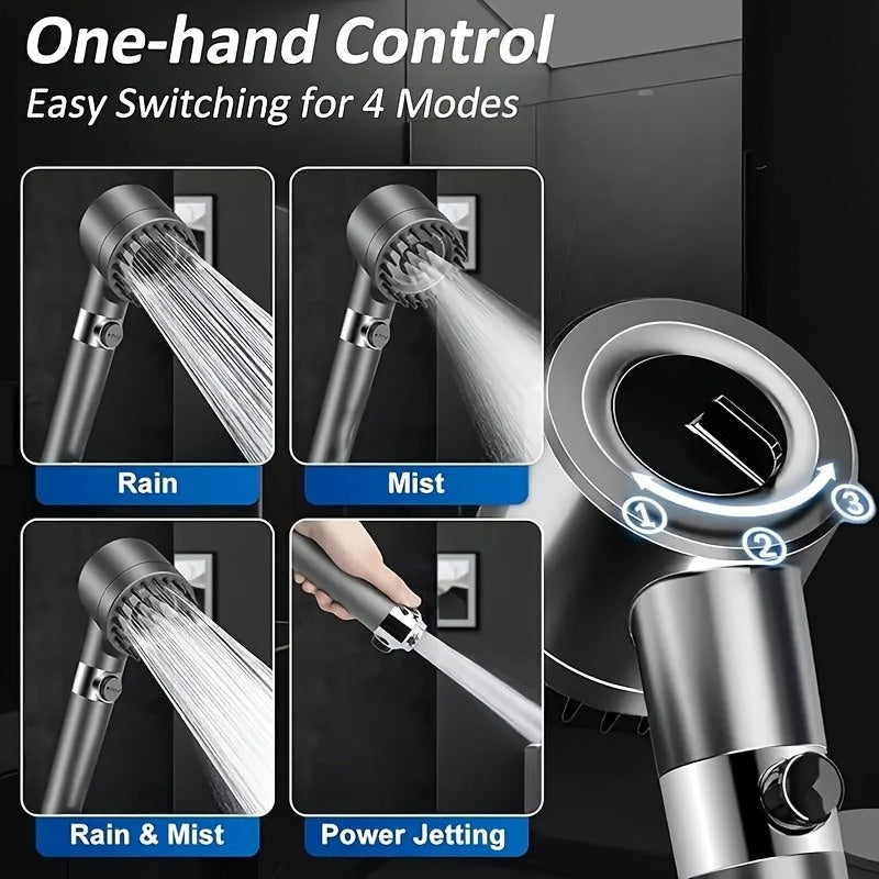 Stainless Steel Fixture - 5 Filter Shower Set, With 3 Adjustable Modes, Stainless Steel Panel And Adapter, Perfect Christmas Gift, Christmas Shower. My Order