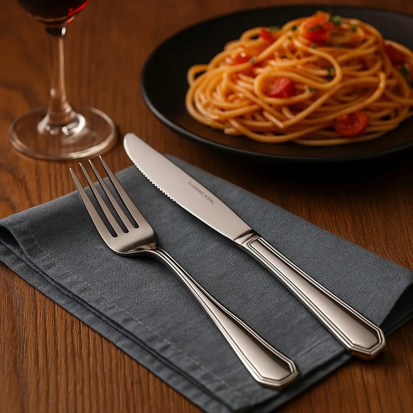 16-Piece Luxury Premium Silverware Dinnerware Tableware Set For Home - Stainless Steel Flatware Service For 4 With Forks, Knives, Spoons, And Teaspoons - Durable, Elegant, And Rust-Resistant Cutlery F