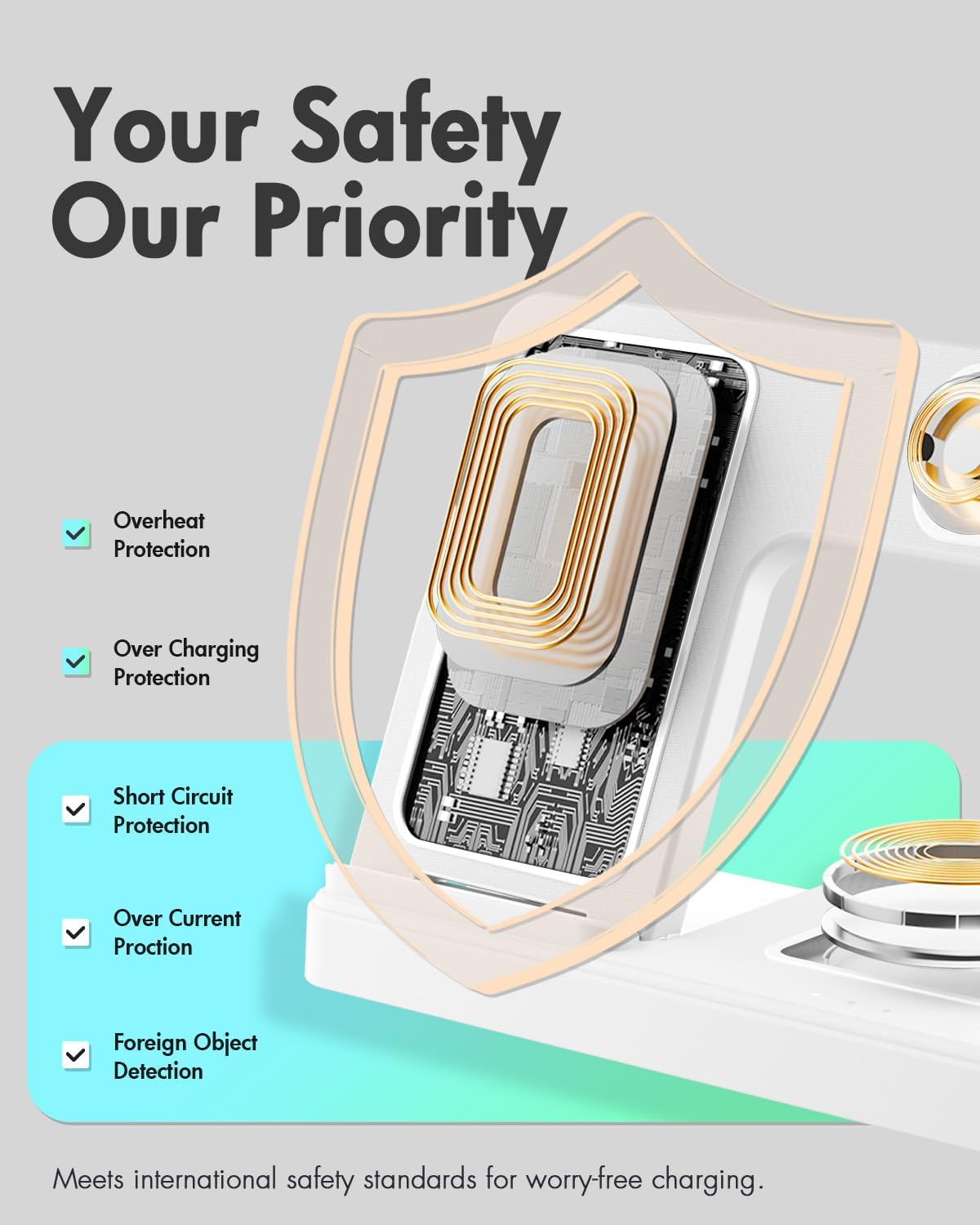 Wireless Charger Charging Station: 3 in 1 Charger Stand for Apple Multiple Devices Product for iPhone 16 15 14 Pro Max 13 12 11 for Watch 10 9 8 7 6 5 4 3 2 SE & Ultra for Airpods 4 3 2 Pro