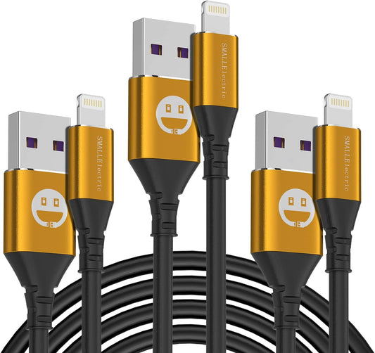 3Pack iPhone Charger Cable 6ft,MFI Certified Lightning Cable Long 6 Foot Charging Cord for Apple iPhone 14 13 12 11 Pro X XS Max XR/8 Plus/7 Plus/6/6s Plus/5s /5c/iPad mini Air (Gold)