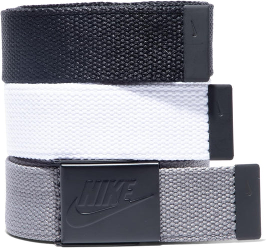 Nike Men's 3 Pack Golf Web Belt  -One-Size up to 42"