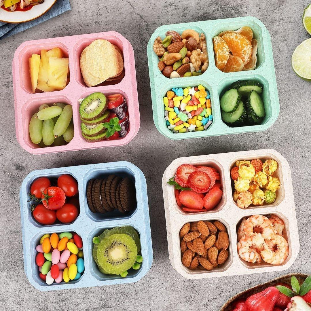 Portable Four-compartment Environmentally Friendly Daily Use Lunch Box