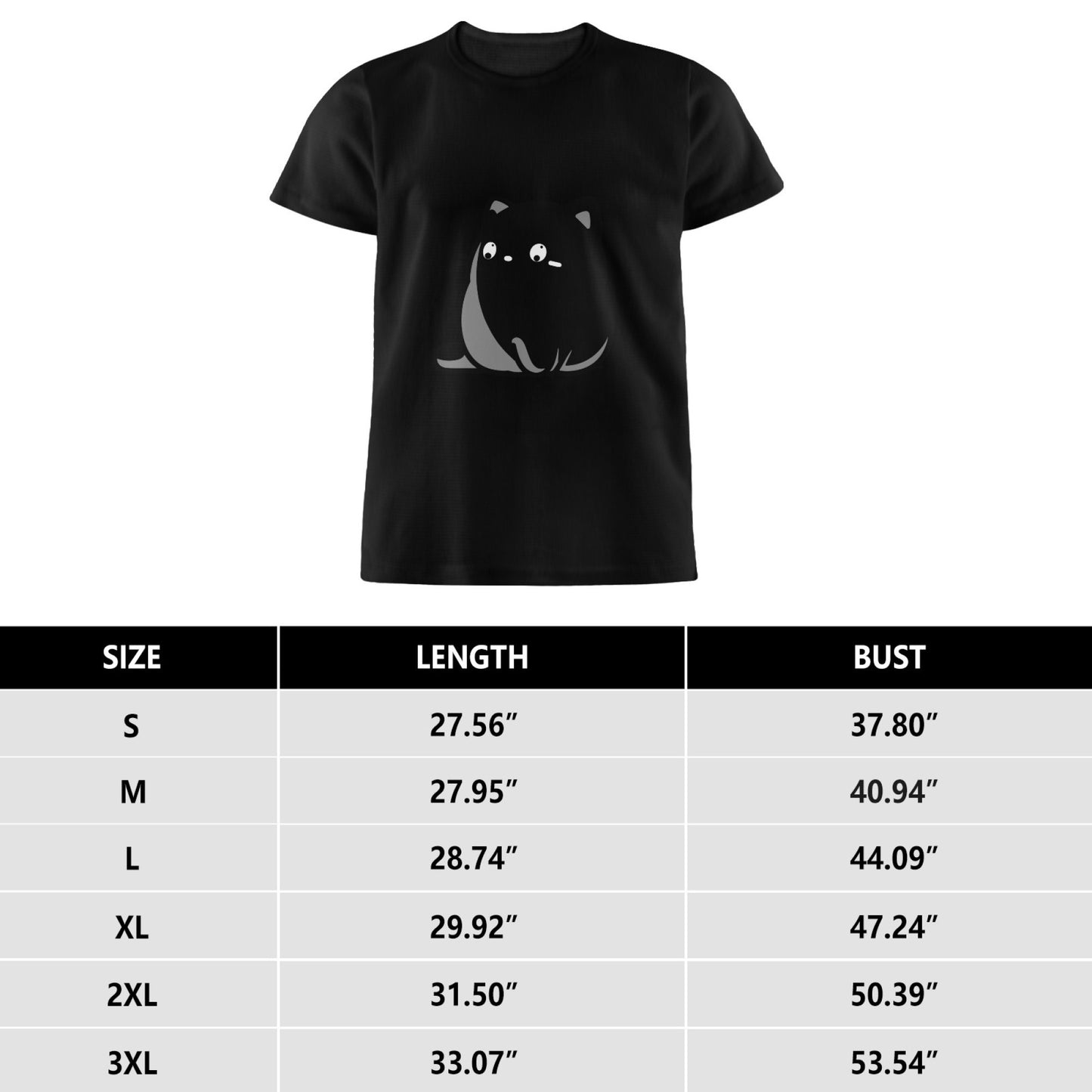 Fat Cat Men's Pure Cotton T-shirt - Casual Round Neck, Slightly Elastic, Suitable For Four Seasons Knitted Fabric, Classic Fit Adult Shirt, Pet Couple Shirt