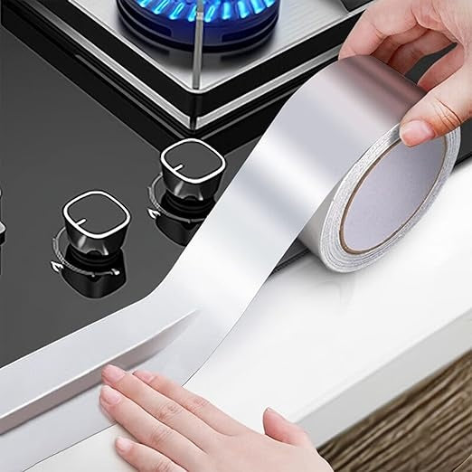 Silver Foil Tape, Waterproof Caulk Strip, Kitchen Caulk Self-adhesive Waterproof Repair Tape, Oil-proof, Toilet Seal Self-adhesive Tape-Selling On Temu Is Prohibited