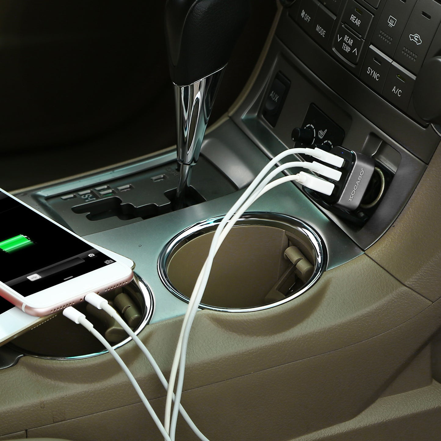 1Pc 3Port USB Car Charger  30W 5.5A For IOS Phone 16 15 14 And More
